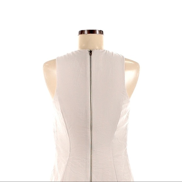 Sachin + Babi Beige Sheath Dress 6 Snake Print Leather Trim Crisscross Pleated - Picture 4 of 10